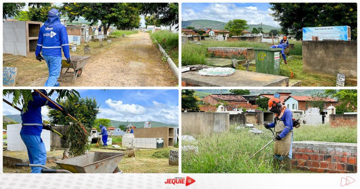 Prefeitura de Jequié intensifica limpeza e conservação dos cemitérios municipais, após chuvas