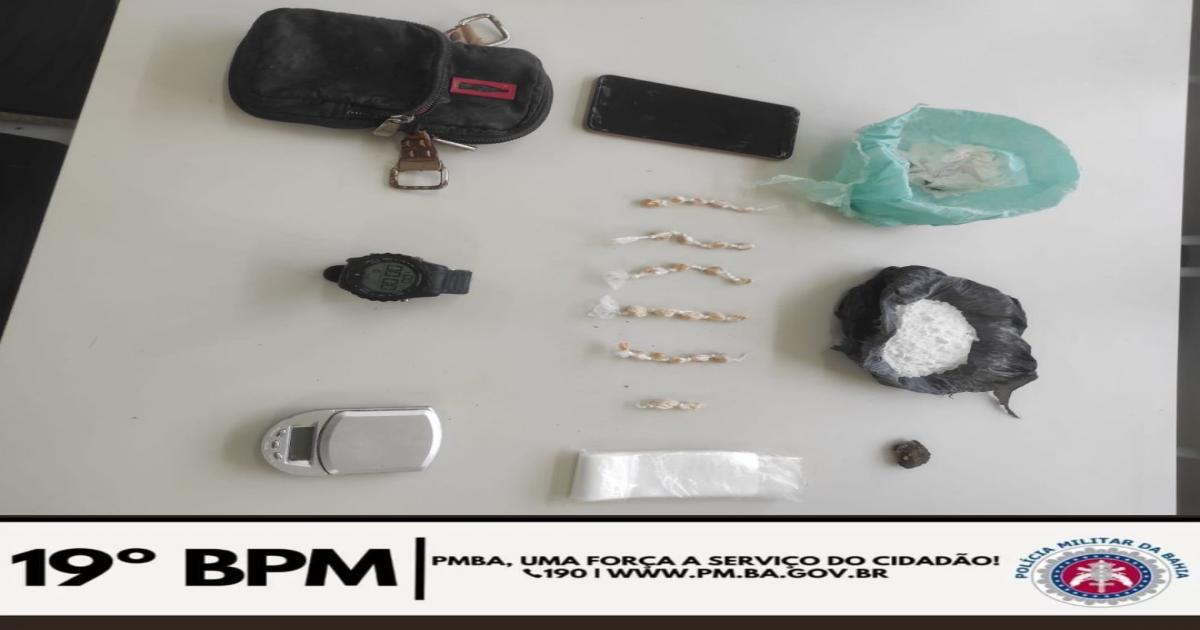 Itaquara: traficante se preparava para vender drogas  quando foi preso em flagrante