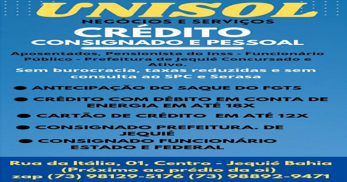 Unisol: Crédito com garantia de veículo até 60 meses