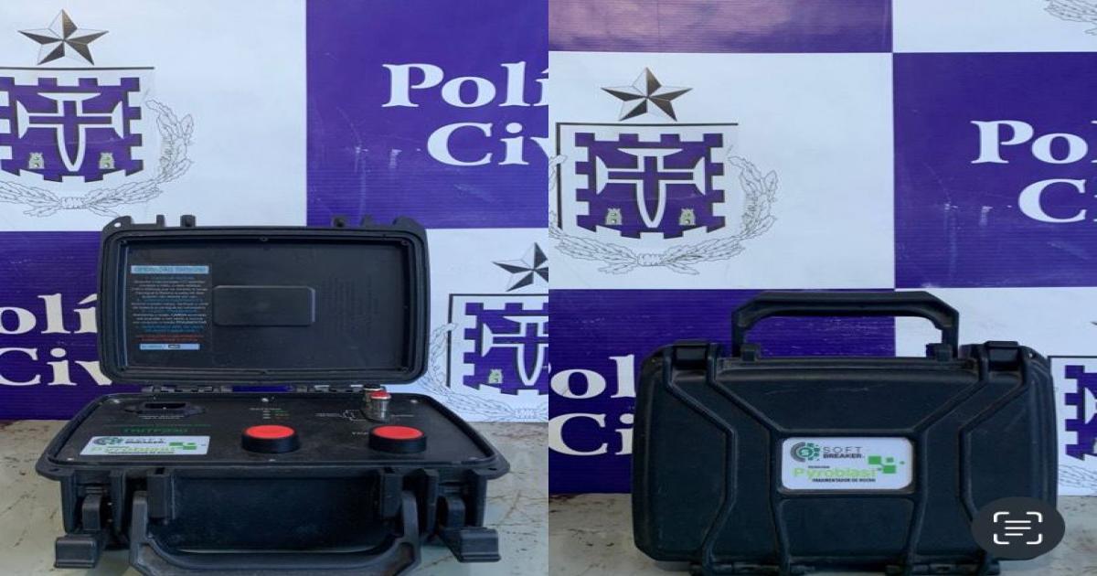 Polícia Civil recuperou mala de detonação de explosivos