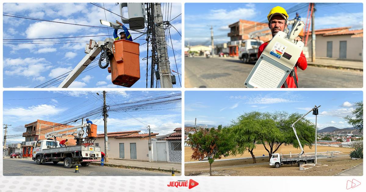 Prefeitura de Jequié avança na modernização da iluminação pública com instalação de luminárias LED no Joaquim Romão e Curral Novo
