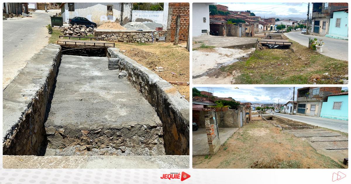 Prefeitura de Jequié inicia etapa de urbanização do canal da Rua Humberto de Campos, que ganhará bancos, paisagismos e parque infantil