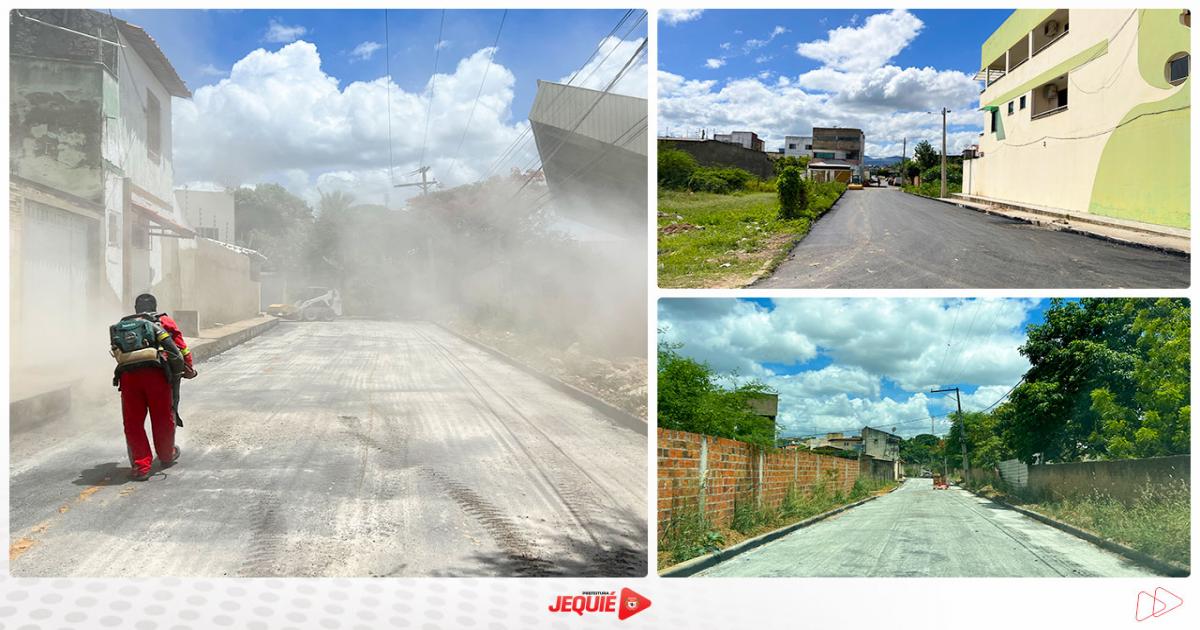 Prefeitura de Jequié segue com obras de pavimentação asfáltica e instalação dos meios-fios do Loteamento Novo Horizonte