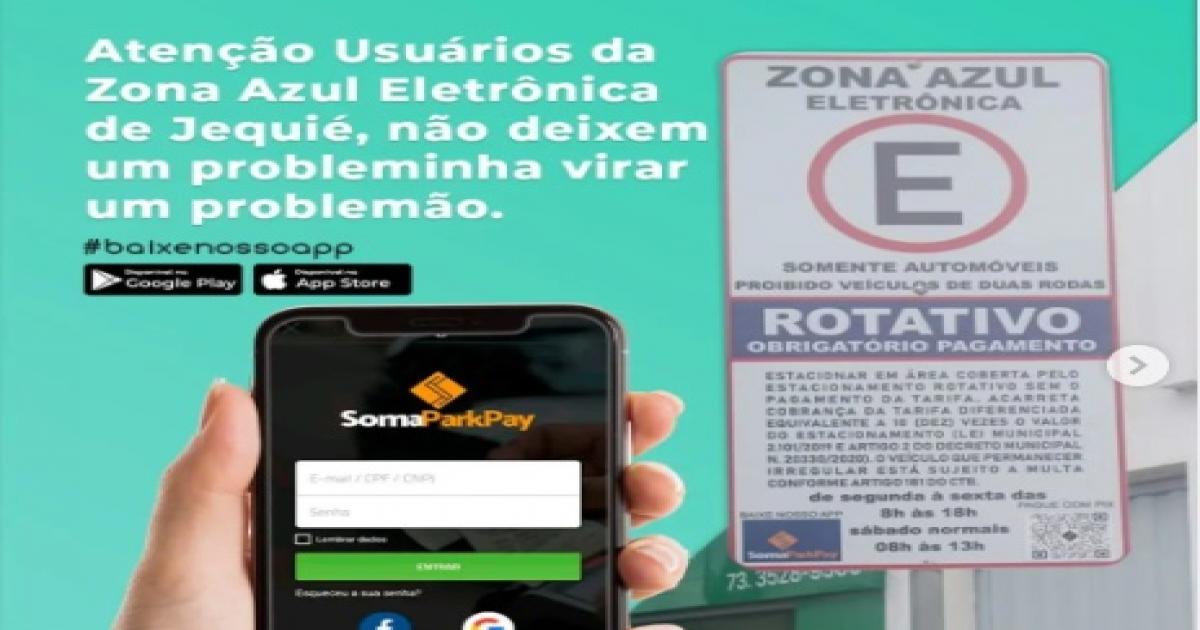 Atenção Usuários da Zona Azul Eletrônica de Jequié, estacionar de maneira irregular gera multa.