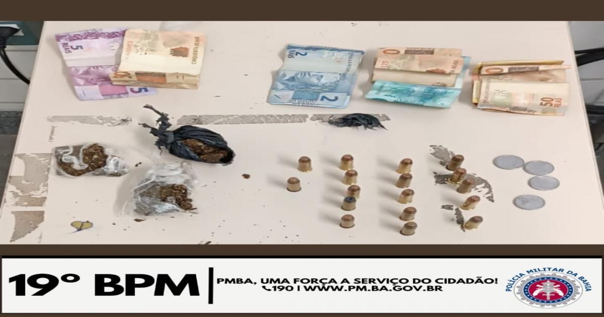 Polícia Militar deteve 2 indivíduos com munições e drogas no bairro Jequiezinho