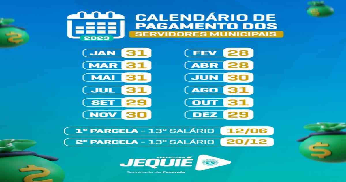 Prefeitura de Jequié divulga calendário de pagamentos dos servidores municipais 2023
