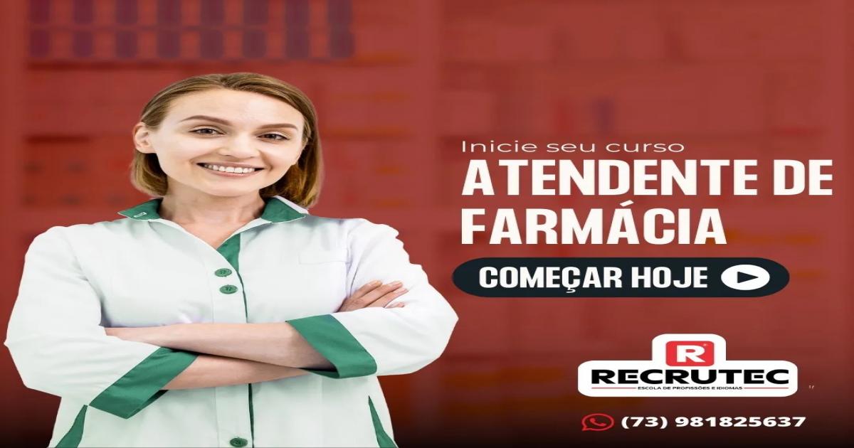 Recrutec: Com o curso de Atendente de Farmácia