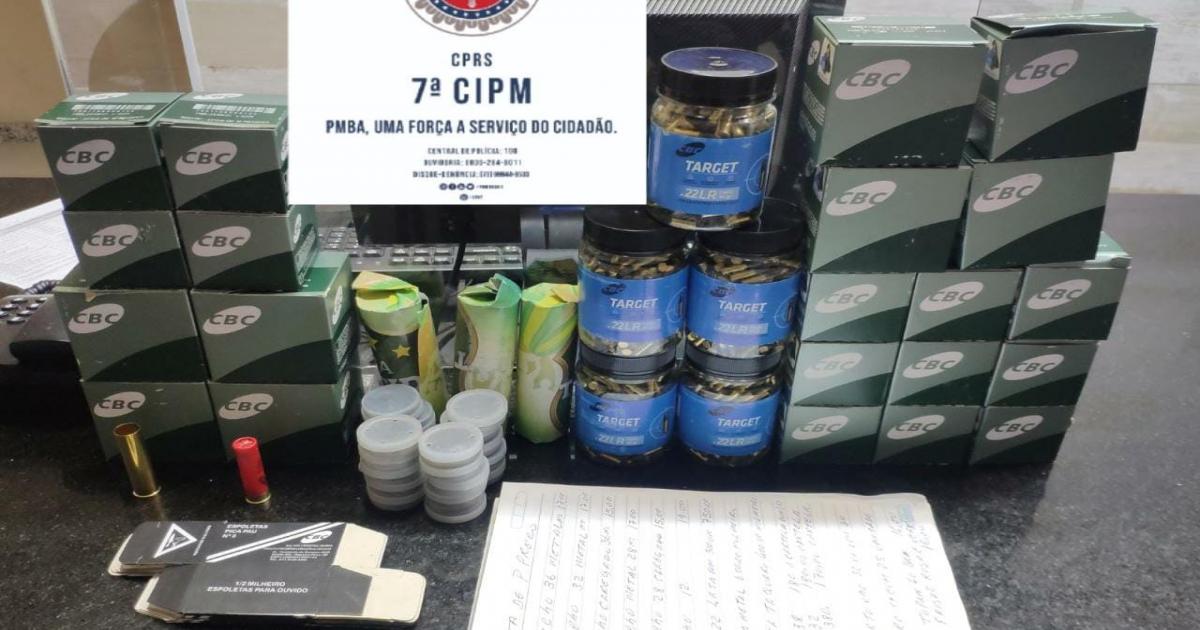 Durante reforço no Extremo Sul, PM apreende 6,7 mil munições e espoletas