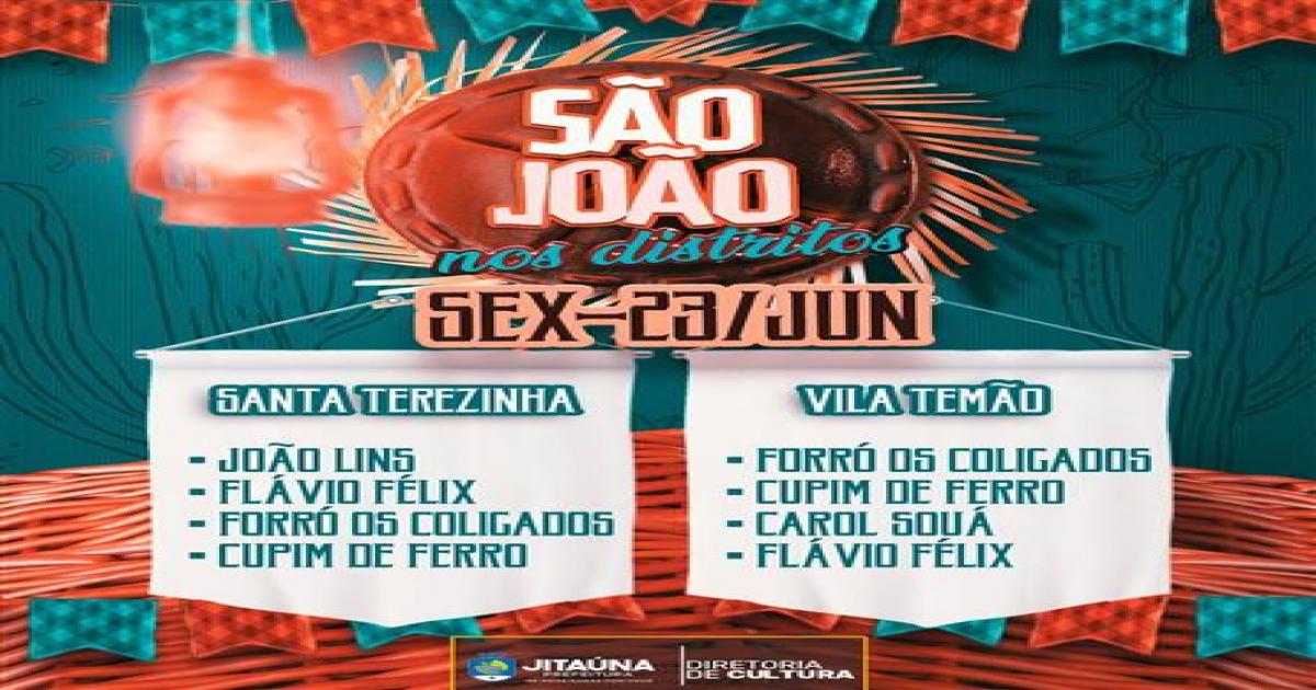 Prefeitura de Jitaúna realiza neste fim de semana o São João dos distritos; confira atrações.