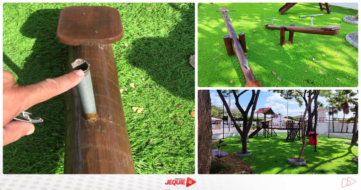 Prefeitura de Jequié adverte contra uso indevido de brinquedos dos parques infantis por adultos e adolescentes