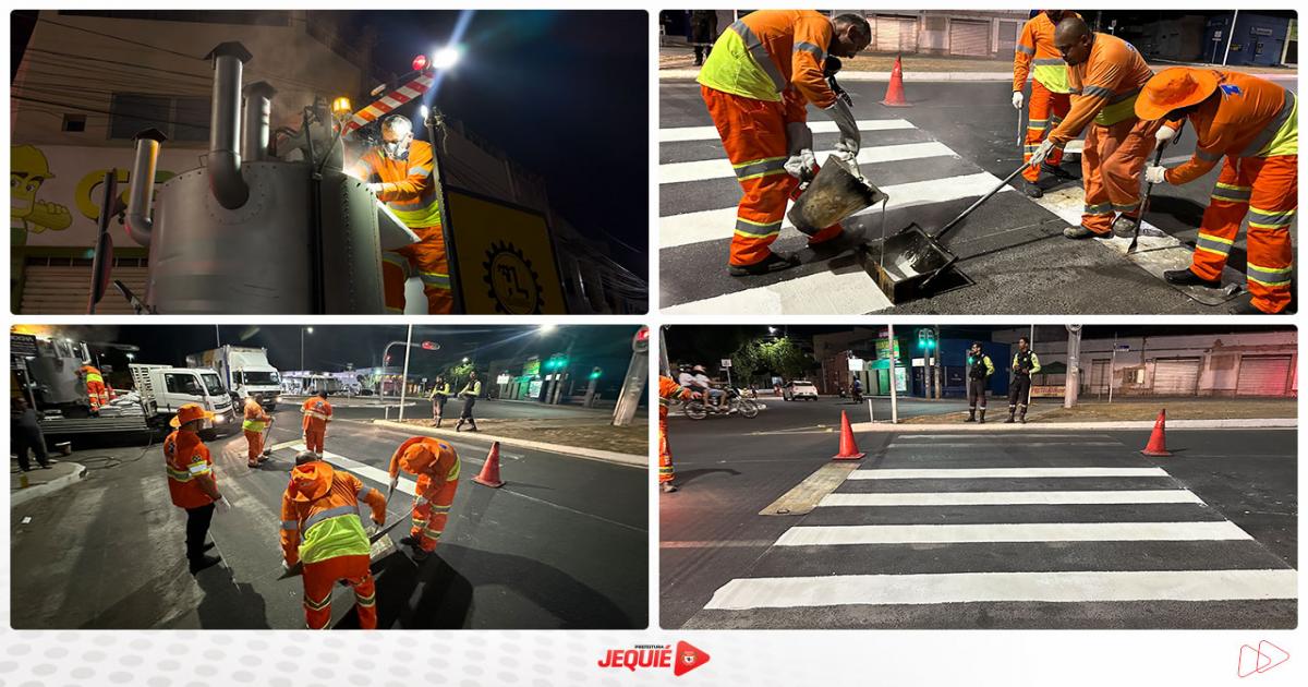Prefeitura de Jequié investe na segurança no trânsito, com construção de novas passagens elevadas e pintura das faixas de pedestres