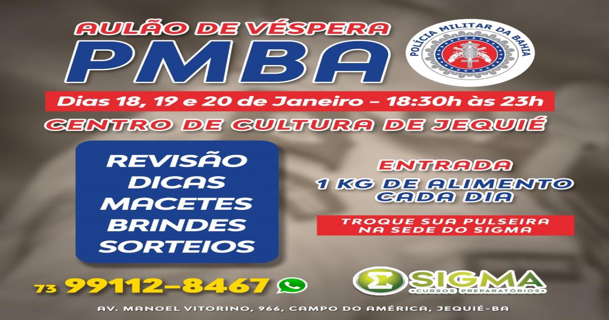 Aula preparatória para o concurso da PM no Sigma