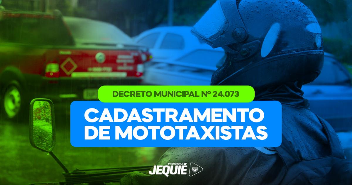 Prefeitura de Jequié dará início a cadastramento do serviço de mototaxista; Trabalhadores deverão seguir tabela conforme o bairro onde atuam