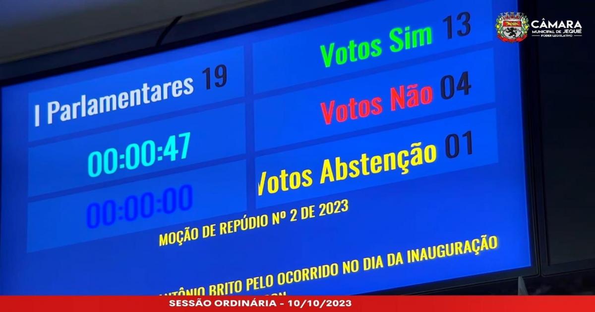 Câmara de Jequié aprova Moção de Repúdio a postura do deputado Antônio Brito no ato de entrega da Unacon