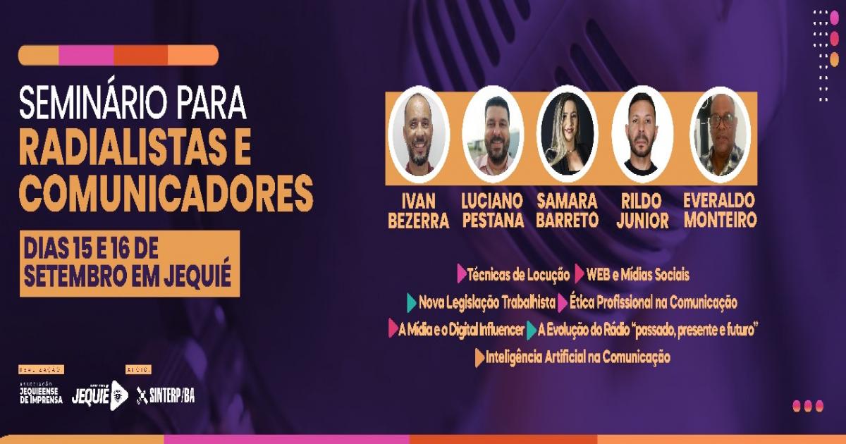 Seminário em Jequié debaterá sobre comunicação, mídia digital, inteligência artificial na comunicação e outros temas do setor