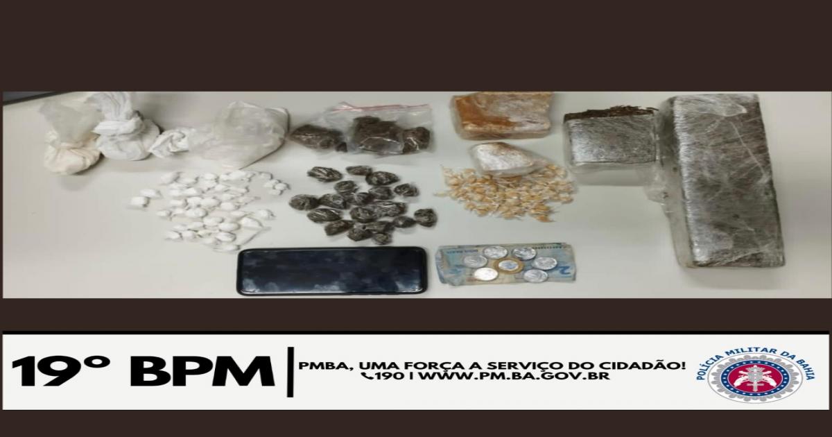 PM prende bandido com mais de 2 kg de drogas no bairro Joaquim Romão