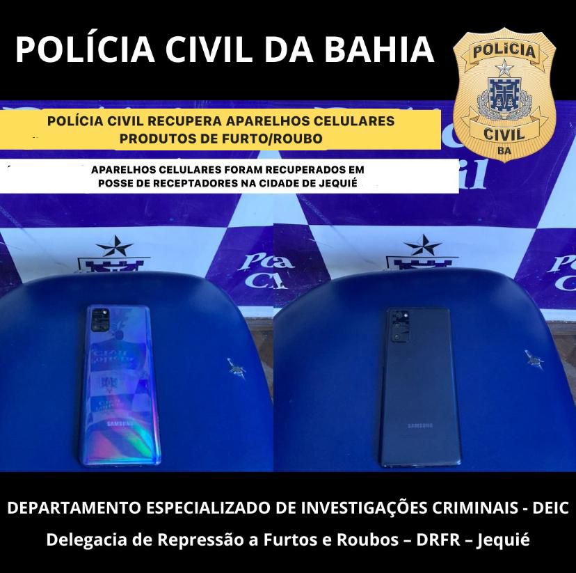 Delegacia de Furtos e Roubos recuperou dois celulares roubados e intimou receptadores