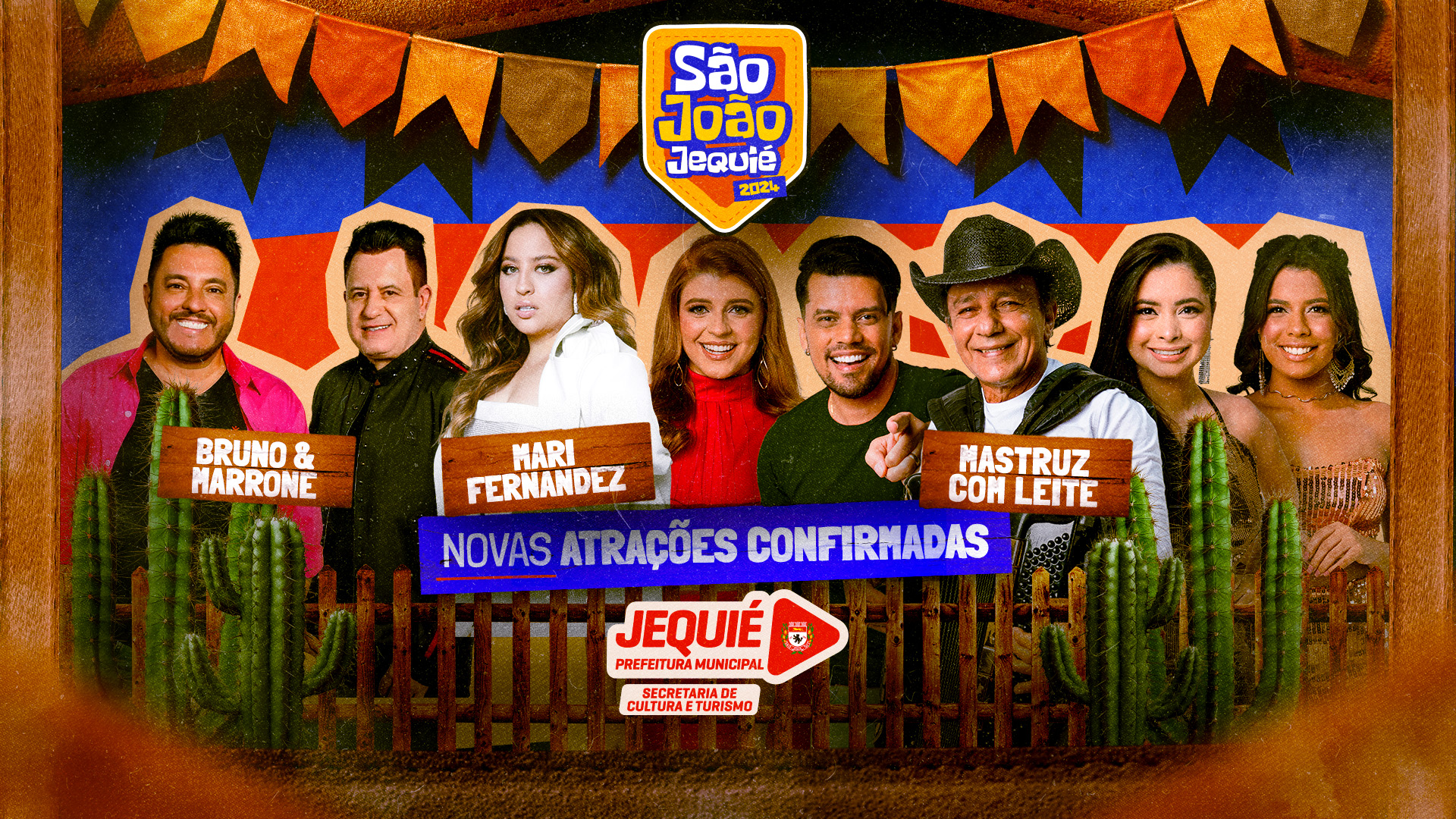 Mari Fernandez, Bruno e Marrone e Mastruz com Leite estão entre as novas atrações da Prefeitura de Jequié para o São João 2024 Mari Fernandez, Bruno e Marrone e Mastruz com Leite estão entre as novas atrações da Prefeitura de Jequié para o São João 2024