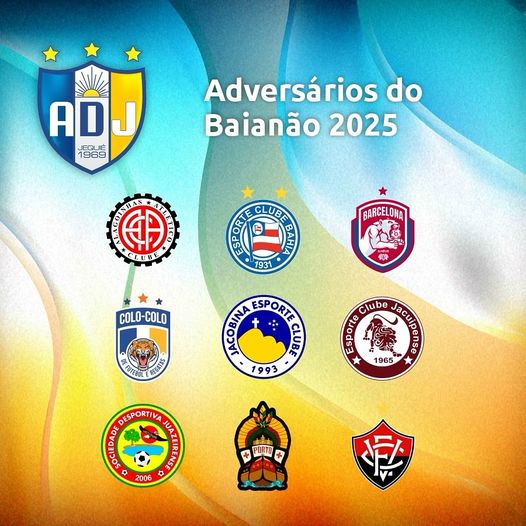 Veja os adversários da ADJ no Baianão 2025 Veja os adversários da ADJ no Baianão 2025