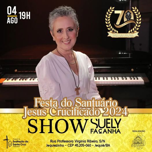 Festa do Santuário Jesus Crucificado terá show da cantora Suely Façanha