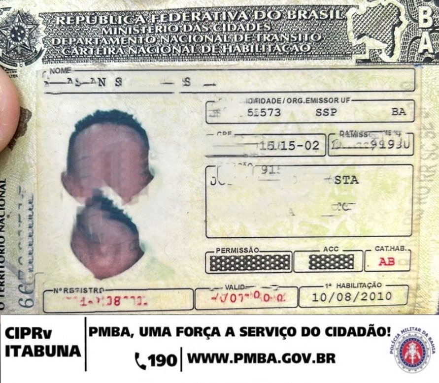 Motoqueiro entregador por aplicativo usava CNH falsa