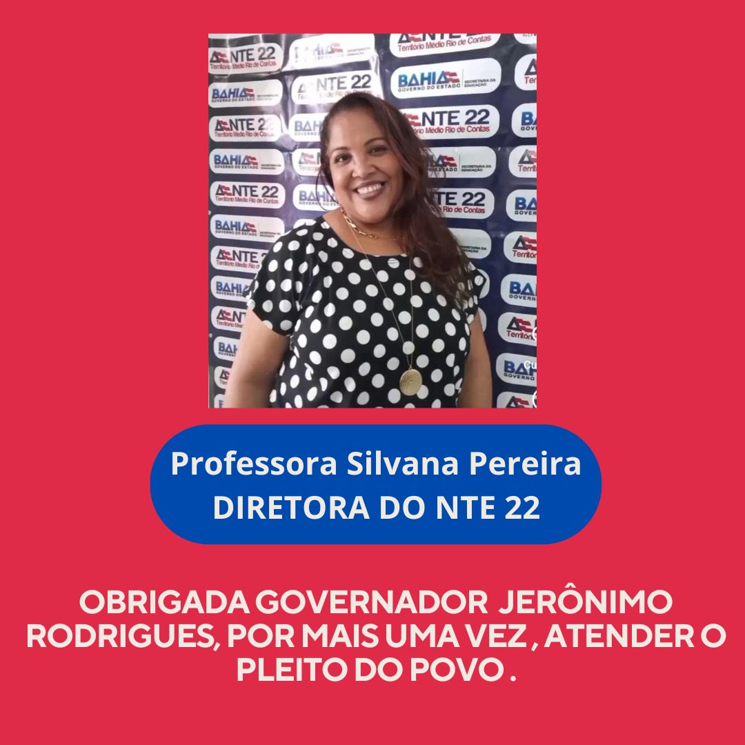 Silvana Pereira é nomeada diretora do Núcleo Territorial de Educação 22 Silvana Pereira é nomeada diretora do Núcleo Territorial de Educação 22