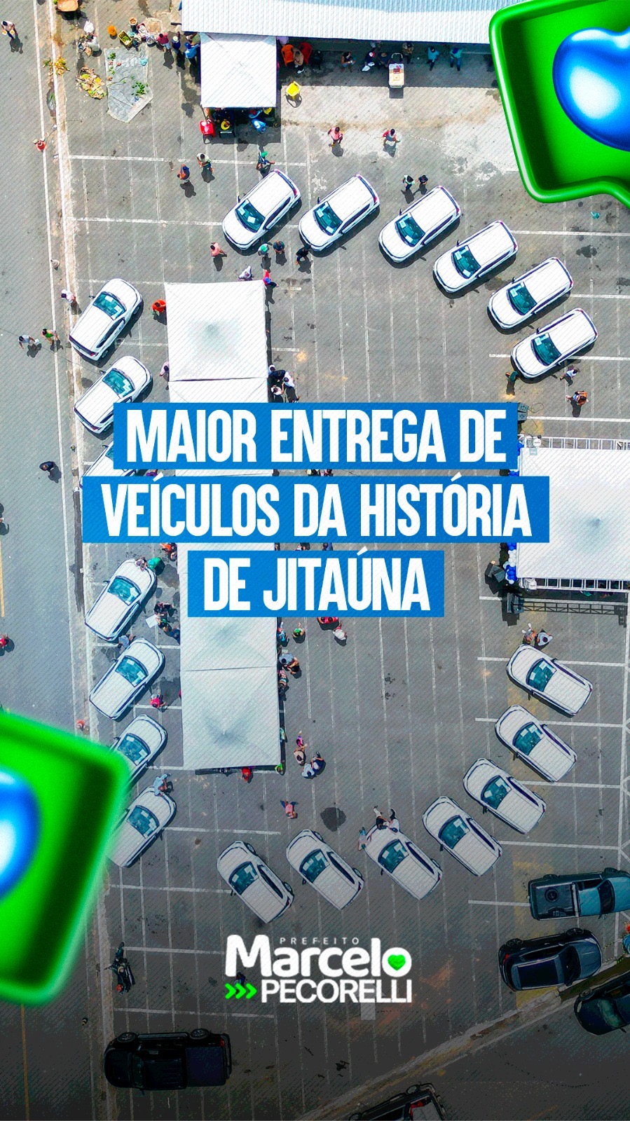 Prefeito Marcelo Pecorelli faz história e entrega 20 novos veículos em Jitaúna