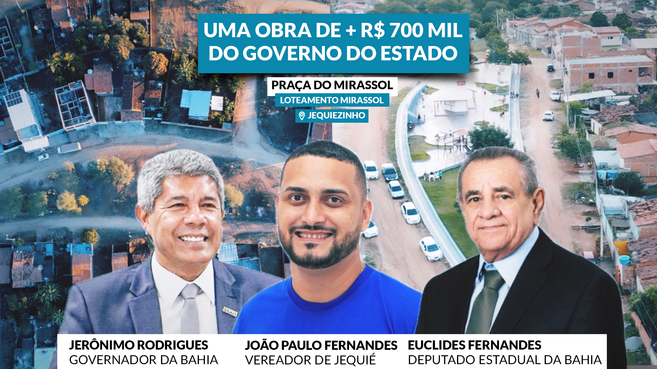 Vereador João Paulo comemora entrega da Praça do Loteamento Mirrasol , investimento de R$ 700 mil do Governo do Estado através da emenda do deputado E