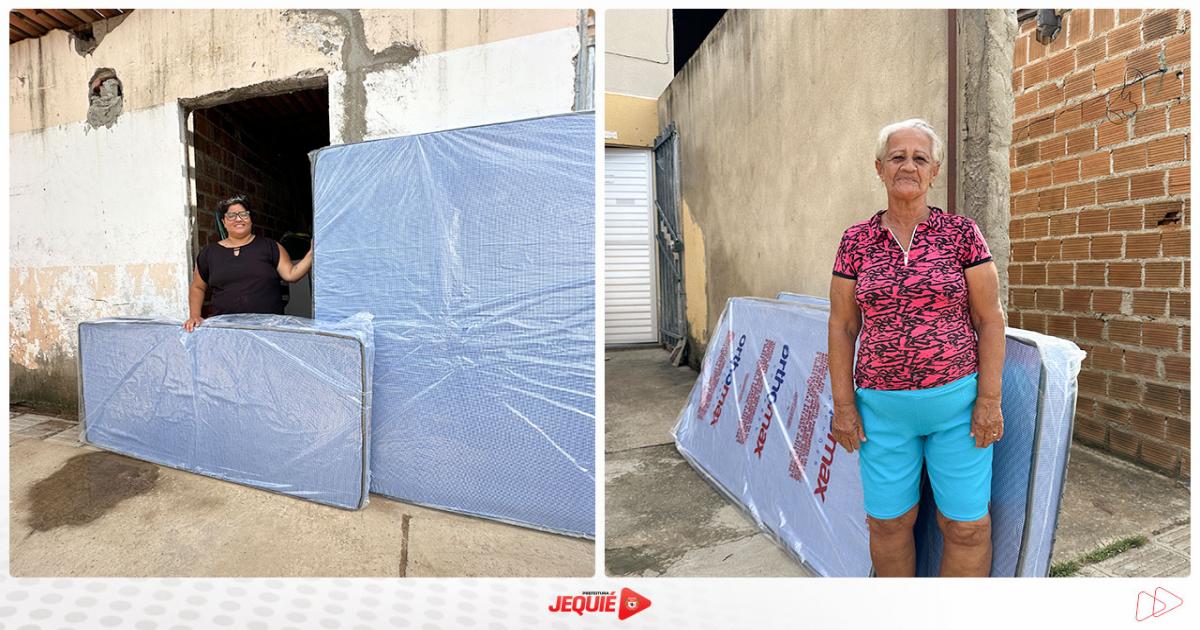 Prefeitura de Jequié segue com entrega de colchões e cestas básicas às famílias afetadas pelas chuvas, conforme cadastro dos CRAS