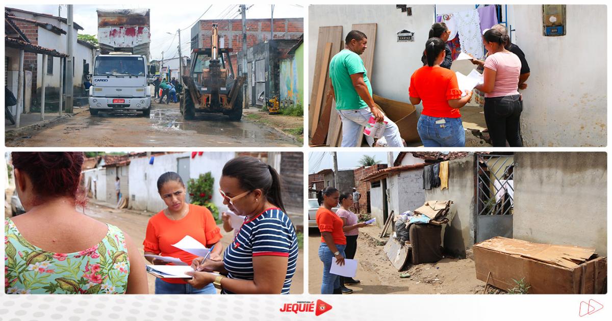 Prefeitura de Jequié intensifica atendimento social aos atingidos pelas chuvas na Cachoeirinha, Pau Ferro, Baixa do Bonfim, KM 3 e outras localidades