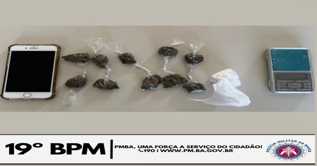 Jaguaquara l maconha, cocaína e celular estavam em pode de um traficante
