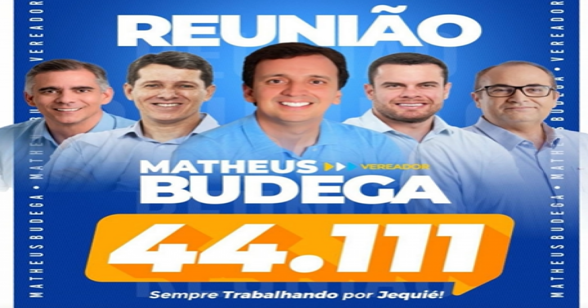 Agenda de campanha l Mateus Budega convida a todos para reunião de campanha no JTC nesta quarta-feira