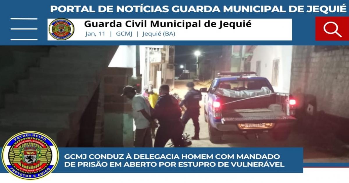 GCMJ conduz à delegacia homem com mandado de prisão em aberto por estupro de vulnerável.