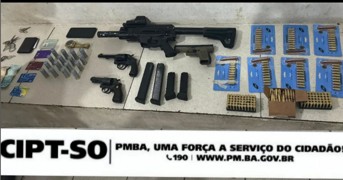 RONDESP prende bandido com 339 munições e 4 armas de fogo