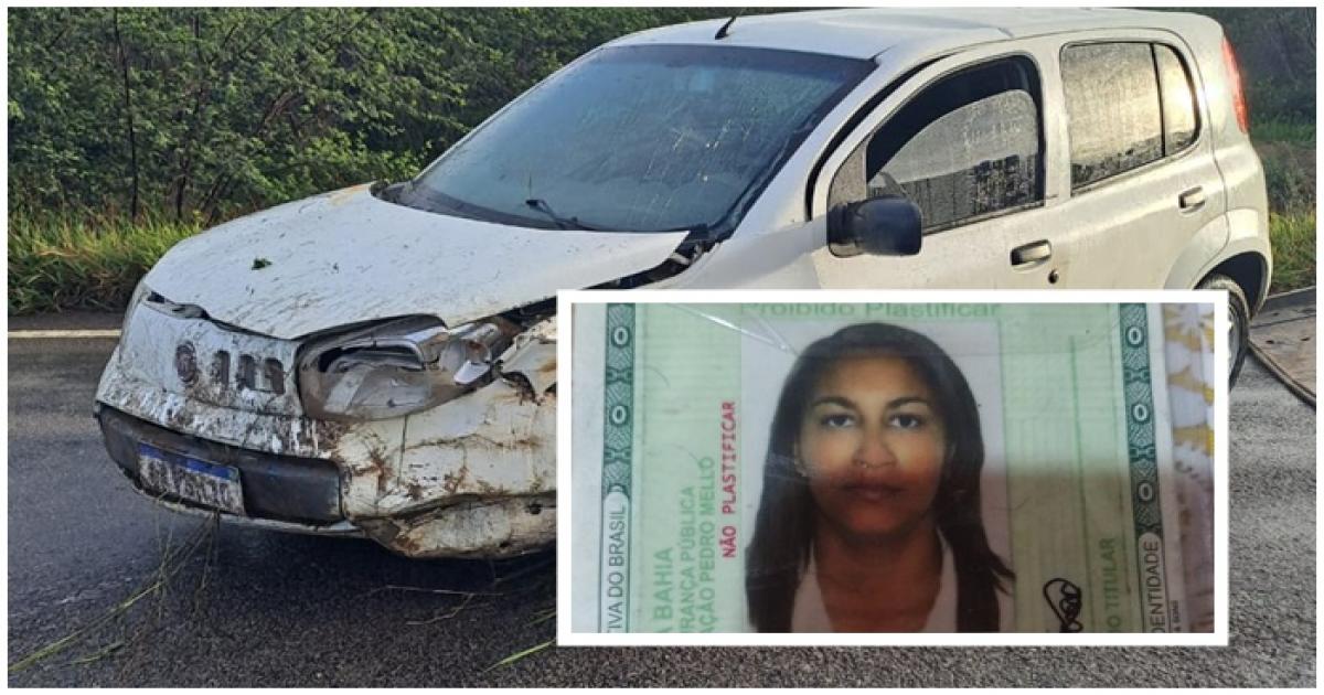 Uma mulher morreu após carro colidir contra um barranco na região de Maracás