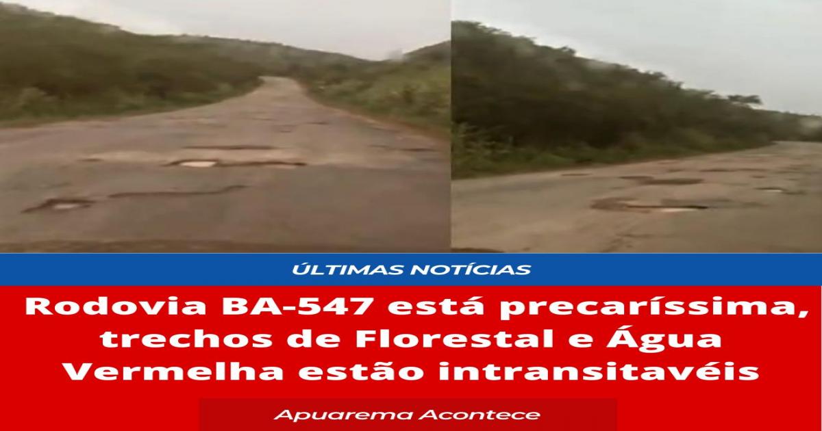 Rodovia BA 547: buracos colocam em risco motoristas e afeta a economia regional