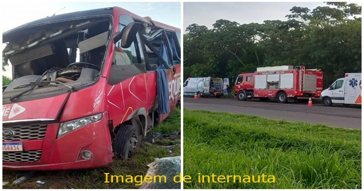 Ônibus do TFD Jequié sofre acidente na BR 324