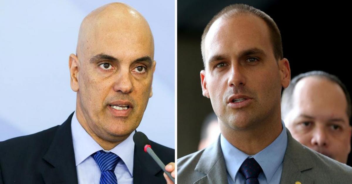 Moraes tenta lacrar e leva resposta de Eduardo Bolsonaro nas redes sociais