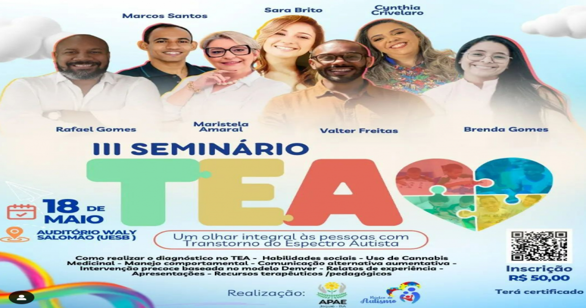 Vem aí o III Seminário TEA: Um olhar integral às pessoas com Transtorno do Espectro Autista.