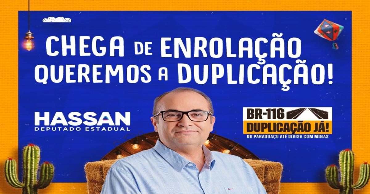 Deputado Hassan lança campanha para prevenir acidentes na BR-116 durante festejos juninos