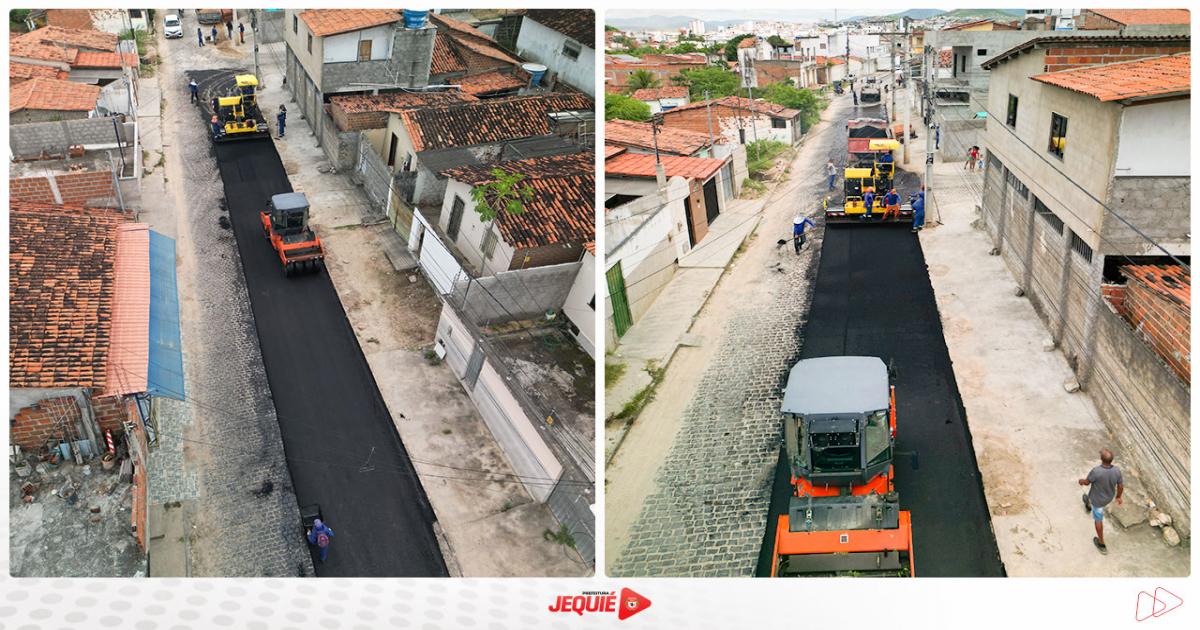 Prefeitura de Jequié acelera programa de pavimentação e melhorias contemplam moradores do Curral Novo e do Loteamento Parque da Colina