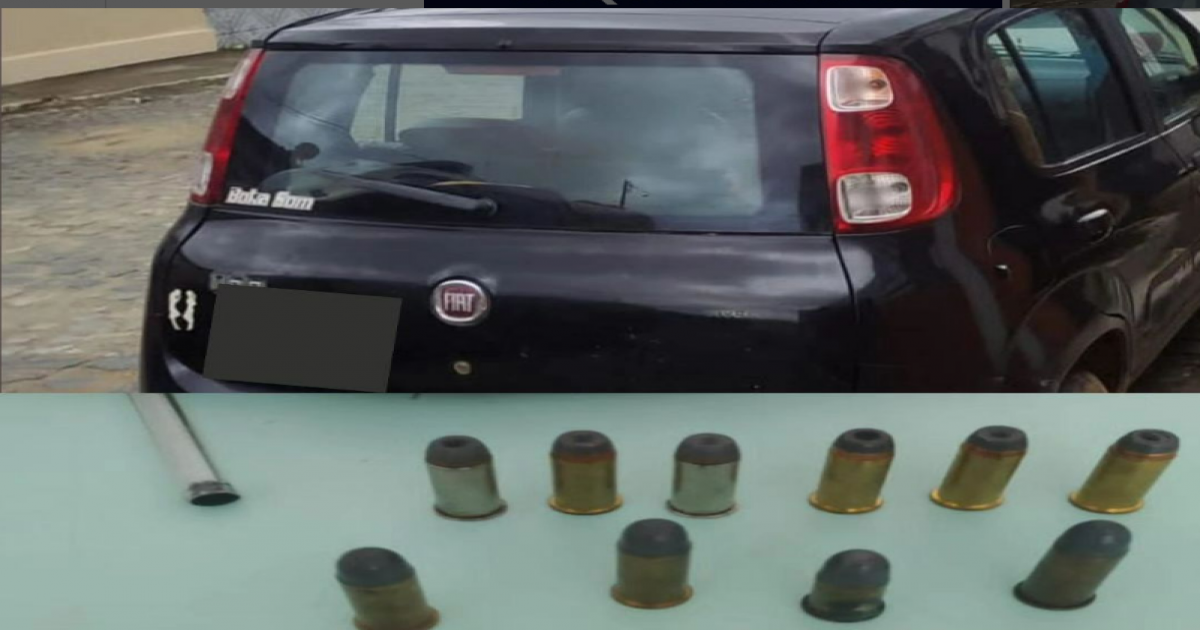 Apuarema: carro abandonado com uma bolsa e munições calibre 38