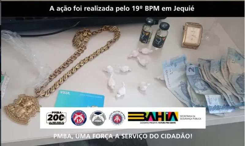POLÍCIA MILITAR FLAGRA SUSPEITO DE TRÁFICO NO CENTRO DE ABASTECIMENTO VICENTE GRILO, EM JEQUIÉ