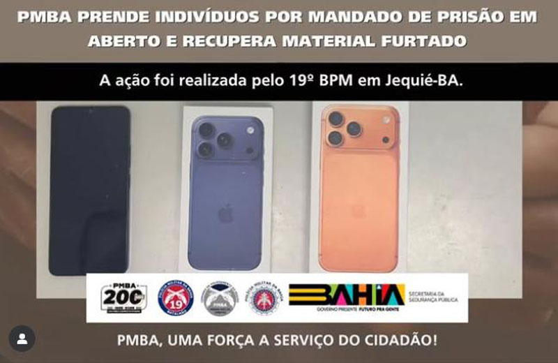 Jequié: Dois homens são presos em flagrante por furto no Centro e polícia descobre mandados de prisão de Sergipe