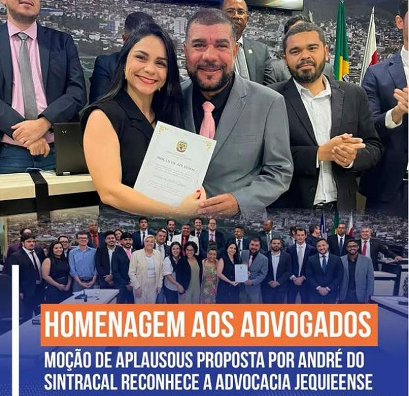Câmara de Jequié homenageia advogados com Moção de Aplausos