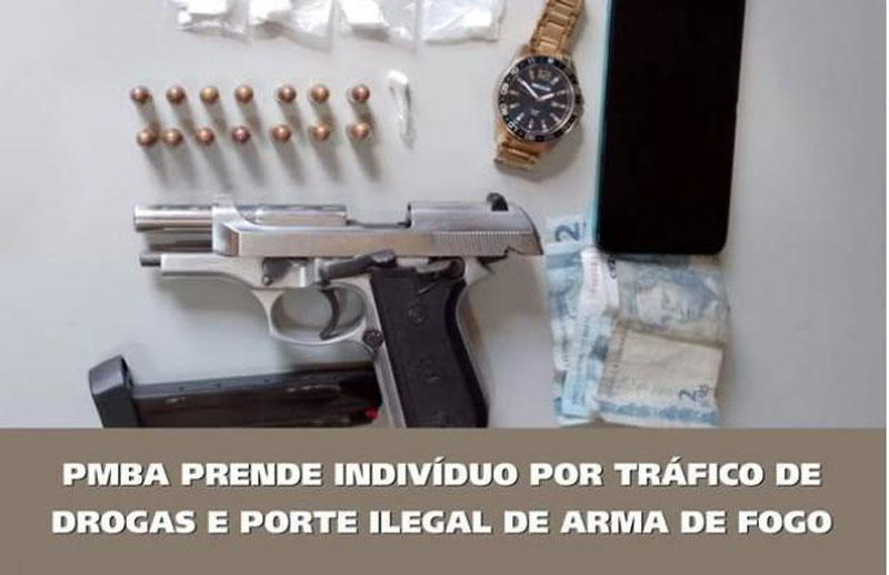 Acusado de tentativa de homicídio foi localizado com arma e drogas no distrito de Catingal