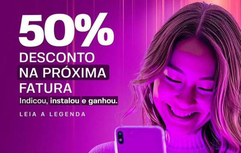 Sudoeste Fibra l Indique um amigo e ganhe 50% na próxima fatura Sudoeste Fibra l Indique um amigo e ganhe 50% na próxima fatura