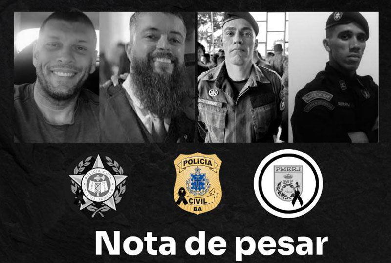 Polícia Civil da Bahia manifesta pesar por morte de policiais em operação no Rio de Janeiro Polícia Civil da Bahia manifesta pesar por morte de policiais em operação no Rio de Janeiro