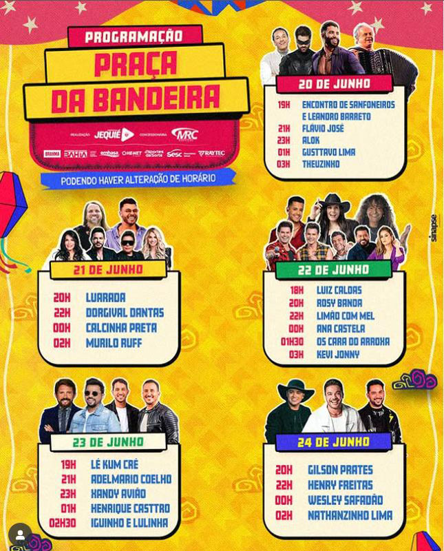 Programação completa do São João de Jequié 2025