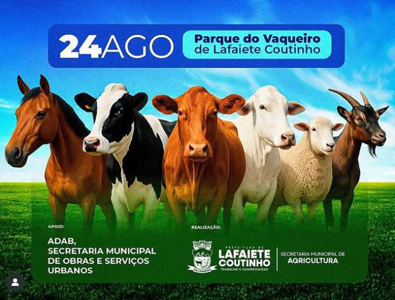 Vem aí a 4ª Expo Feira Agropecuária de Lafaiete Coutinho!